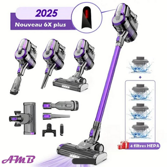 Aspirateur Balai FIFX-6 : Puissance 6 en 1 et 50 Minutes d'Autonomie
