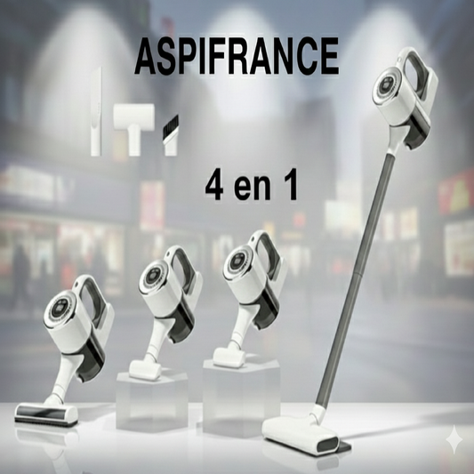 Aspirateur Balai JKU 4 en 1 : Brosse double usage et Batterie 6000mAh