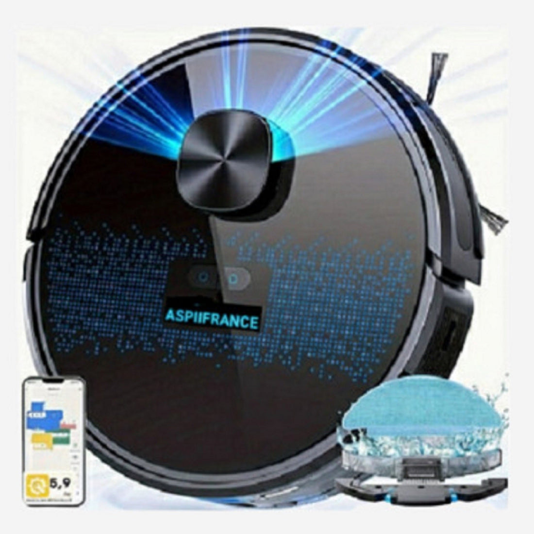 Robot Aspirateur/Laveur ASP-60D : Intelligence Laser et Contrôle WiFi