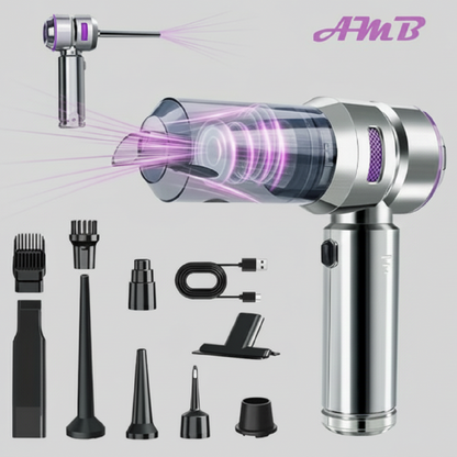 Aspirateur souffleur portable 2 en 1 pour voiture avec accessoires multiples