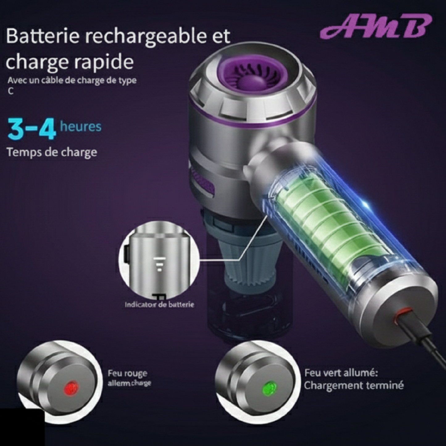 Aspirateur Souffleur Batterie rechargeable rapide