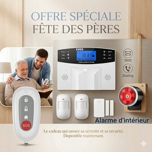 Alarme intérieure connectée - visuel promotionnel Fête des Pères