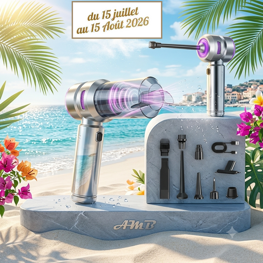 Aspirateur Souffleur 2 en 1 - 16KPa - Moteur Sans Balai - 6 Accessoires Spécial été