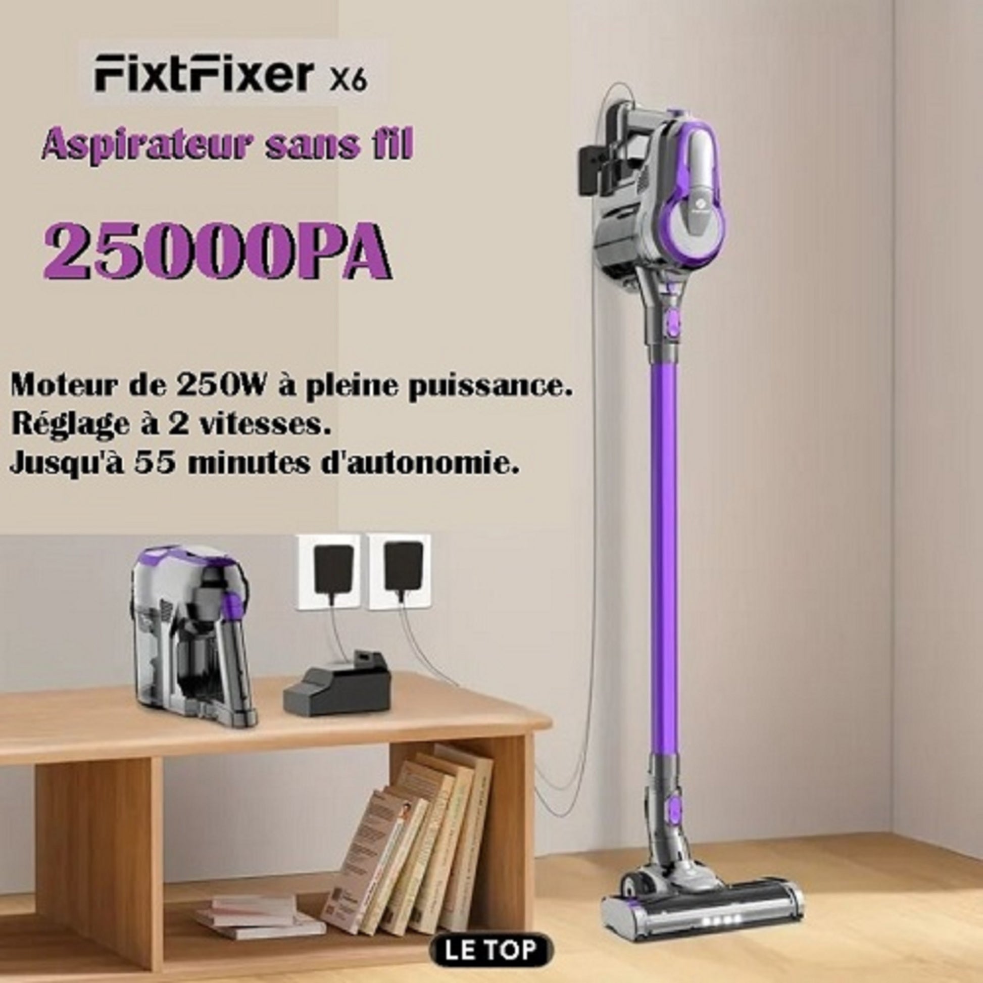 Aspirateur Balai Fifix 6 puissant 25000Pa