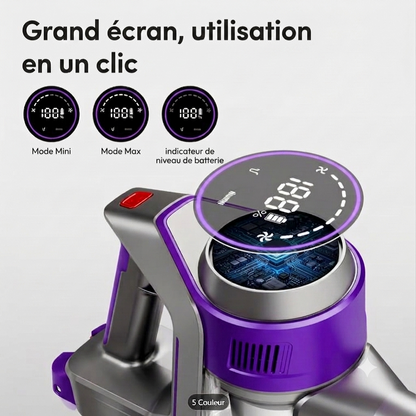 Aspirateur Balai B-510-E - détail écran et puissance | Aspi-France