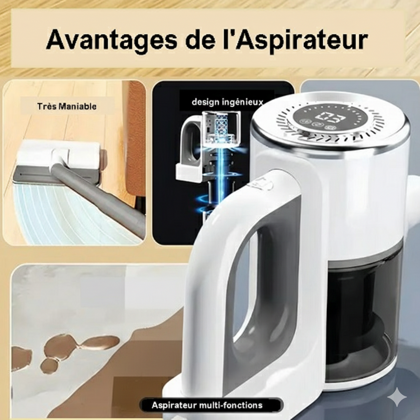 Balai Aspirateur sans fil Dyson - Joli design et Maniable.