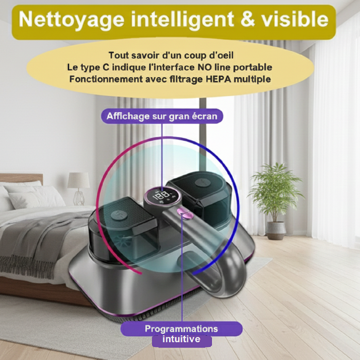 Aspirateur Spécial Matelas LG10 - Programmation intuitive