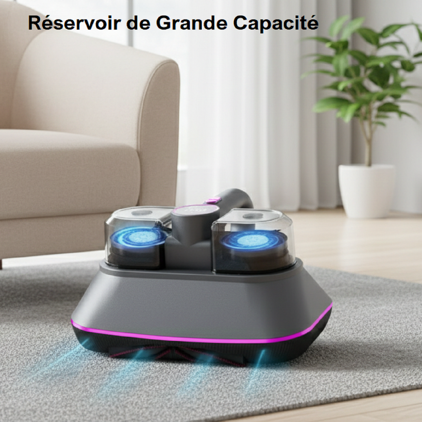 Aspirateur Spécial Matelas LG10 - Le robot est posé sur la moquette.