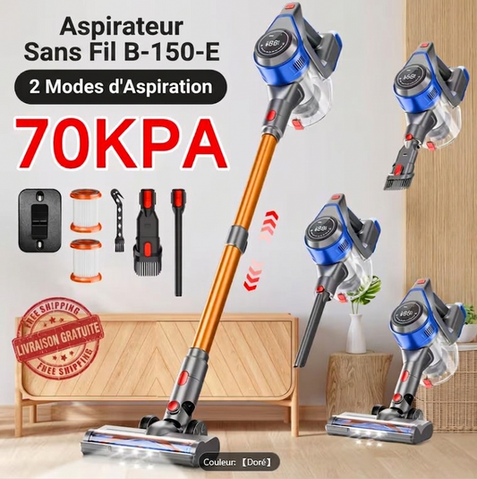 Aspirateur Balai Sans Fil B-510-E – 70 KPA | 55 min | Écran LED | 2 Modes