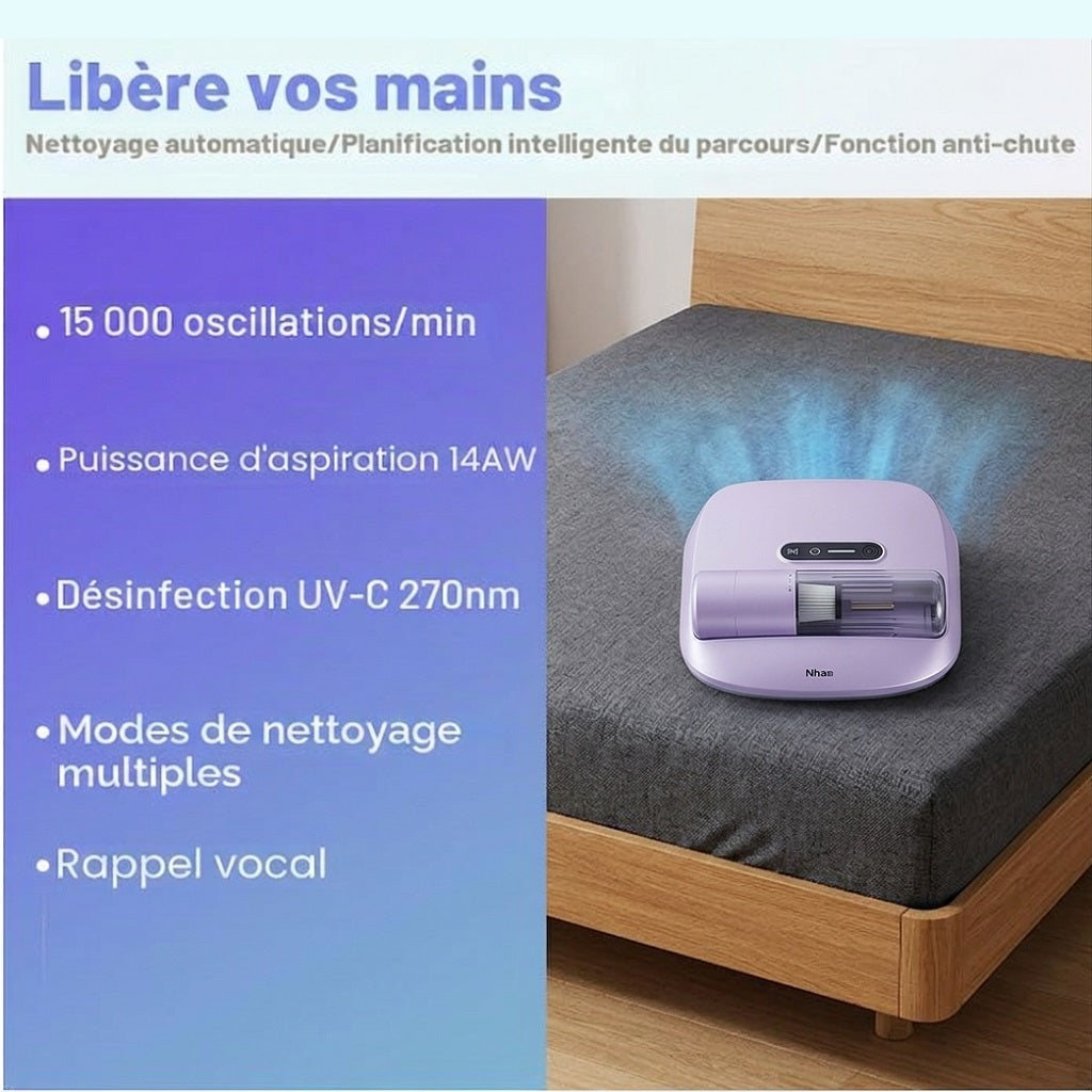 Robot Aspirateur Anti-Acariens BOT Série V1 – Nettoyage Automatique UV 14AW