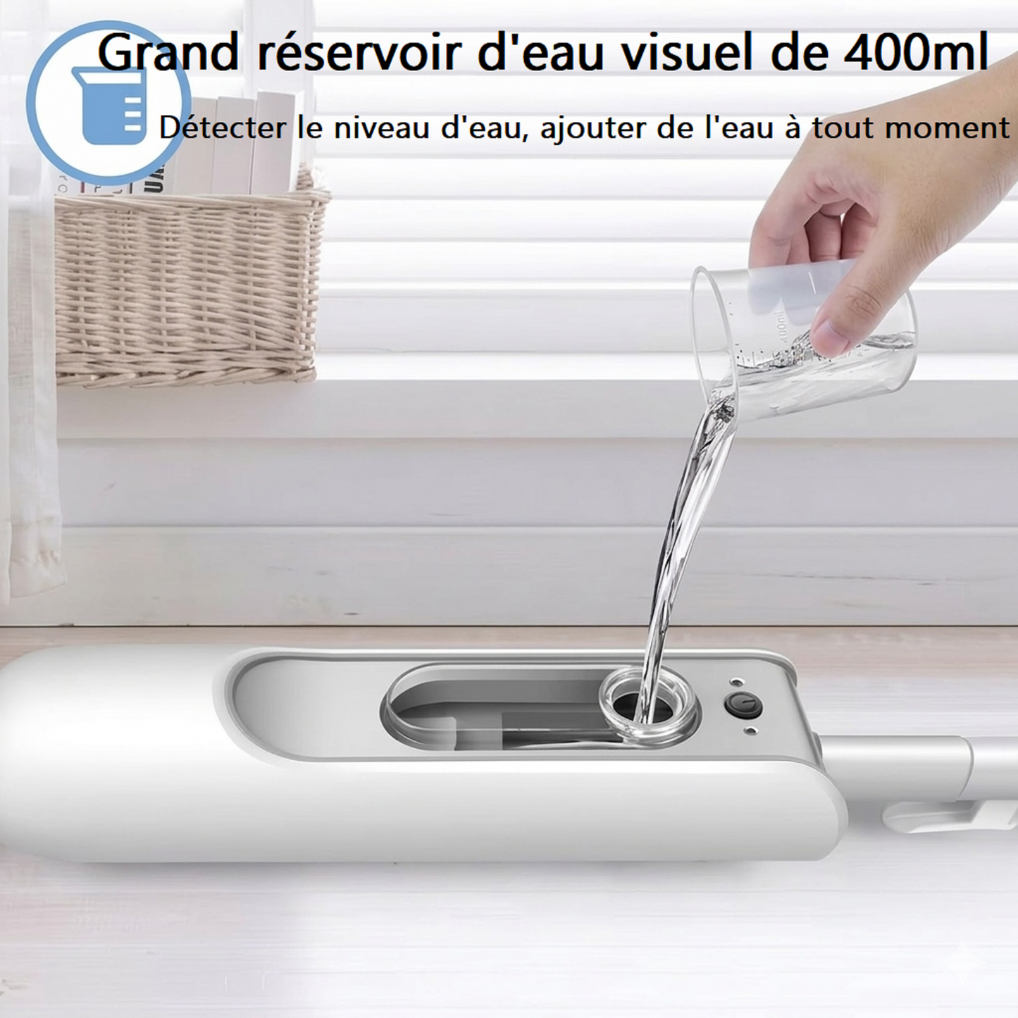 Balai vapeur CD-260 en utilisation sur carrelage | Aspi-France
