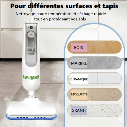 Balai vapeur CD-260 en utilisation sur carrelage | Aspi-France