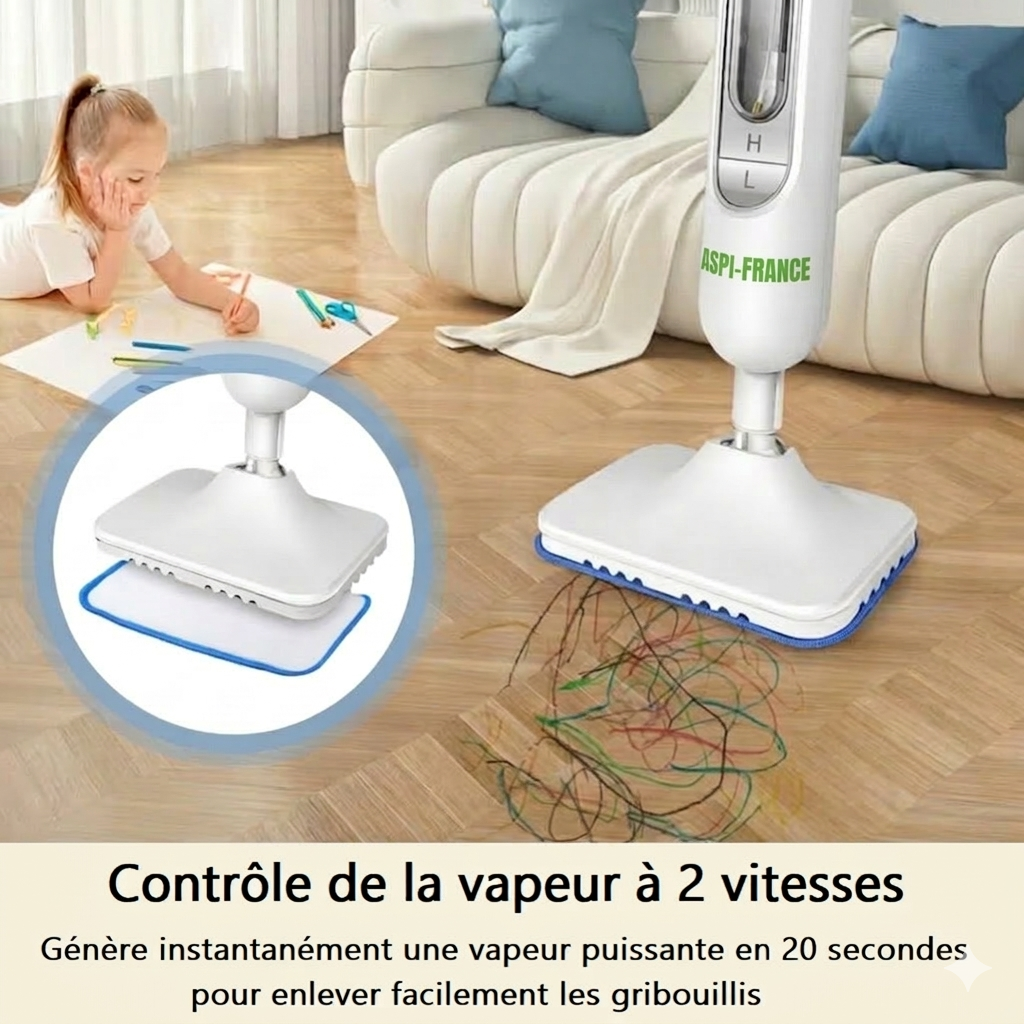 Balai vapeur CD-260 en utilisation sur carrelage | Aspi-France