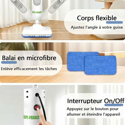 Balai vapeur CD-260 en utilisation sur carrelage | Aspi-France