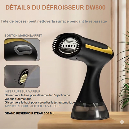 Défroisseur vapeur 1500W en utilisation sur vêtement | Aspi-France