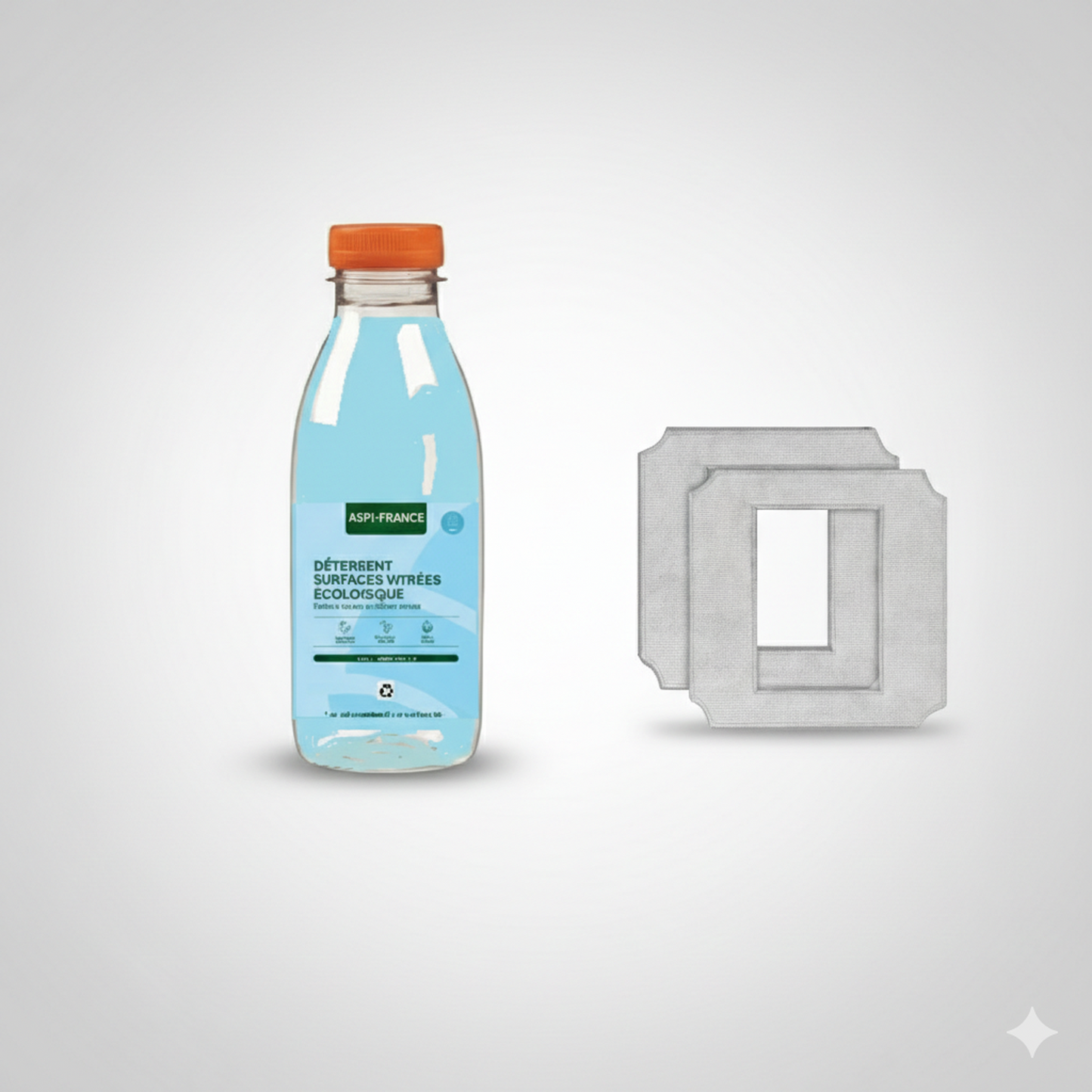 Lot de 2 fibres + 1 litre de Détergent pour Robot lave-vitre AMB-66