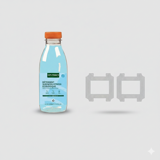 Bouteille de détergent + lot de 2 fibres de nettoyage AMG-12