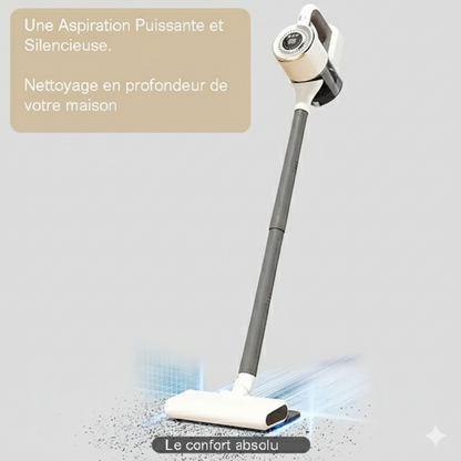 Balai Aspirateur sans fil Dyson - Présentation du produit sur fond gris.