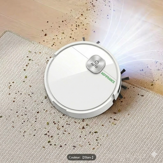 Mini robot aspirateur ED-27 en fonctionnement sur sol | Aspi-France