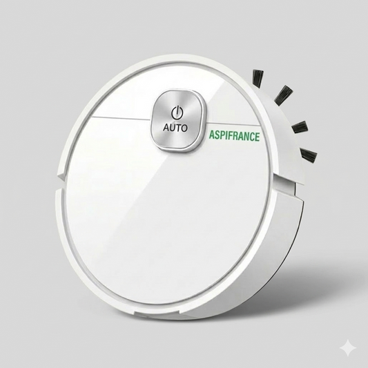 Mini robot aspirateur ED-27 en fonctionnement sur sol | Aspi-France