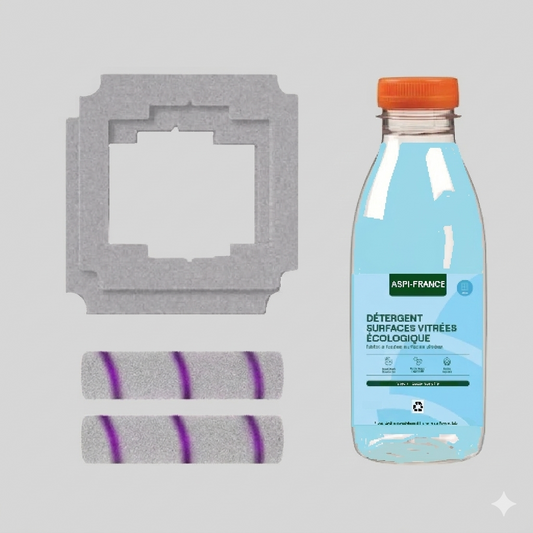 Pack Entretien Complet Robot EDC-300 - Fibres, Rouleaux & Détergent 1L