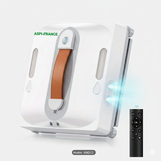 Robot lave-vitre AMG12 fixé sur une baie vitrée - 4 jets de pulvérisation