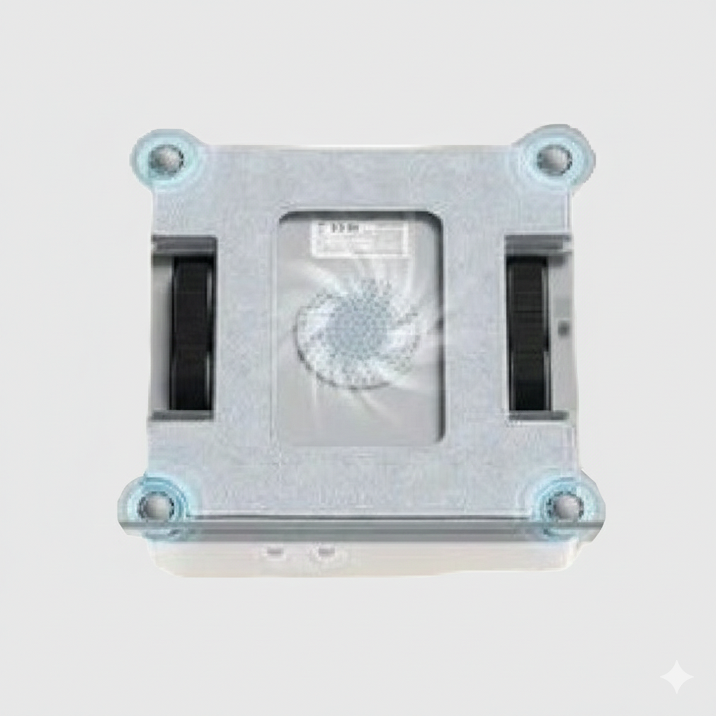 Robot lave-vitre AMG12 vue de dessous montrant la fibre et les détecteur de vide.