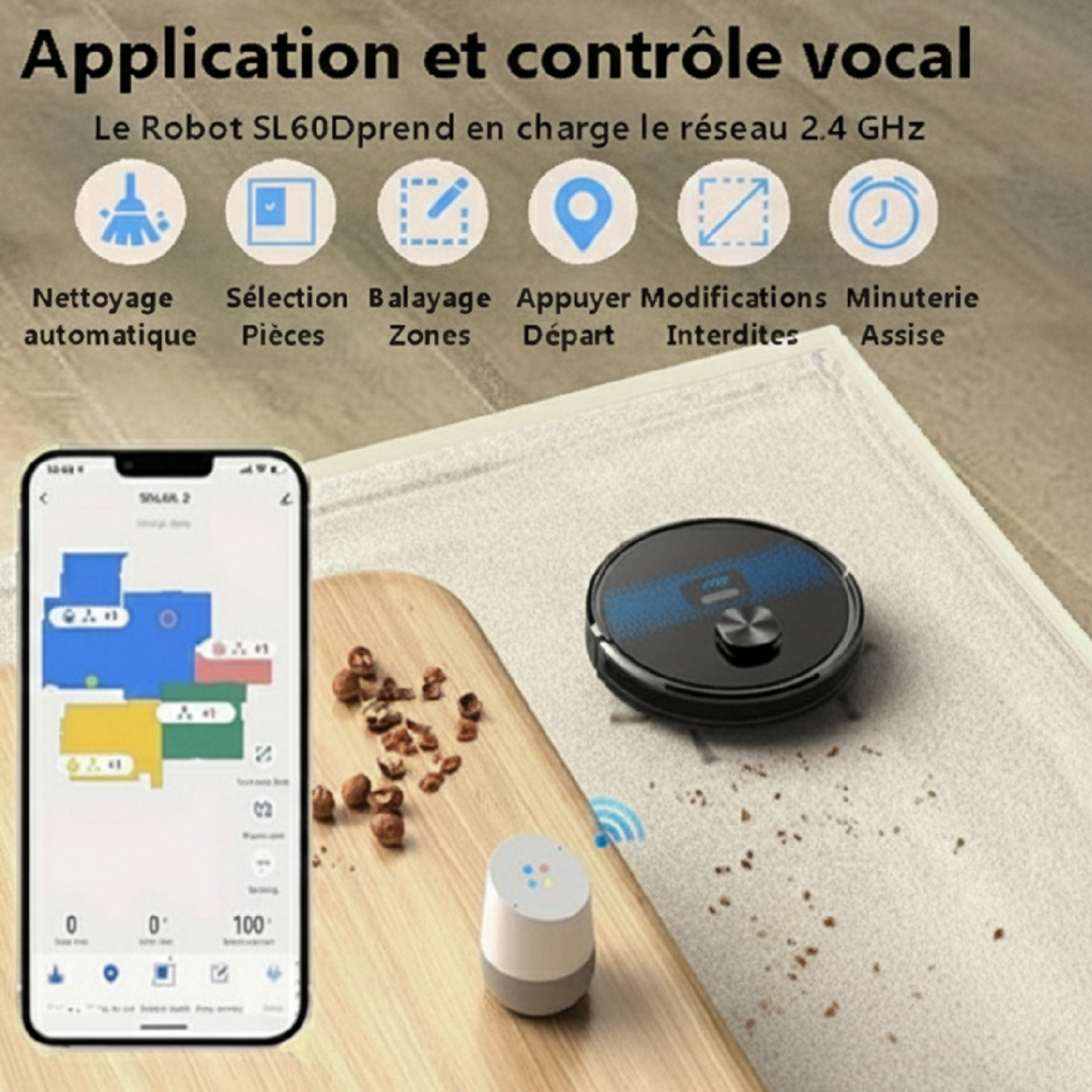 Robot Aspirateur/Laveur SL60D - Robot qui cartographie une zone.