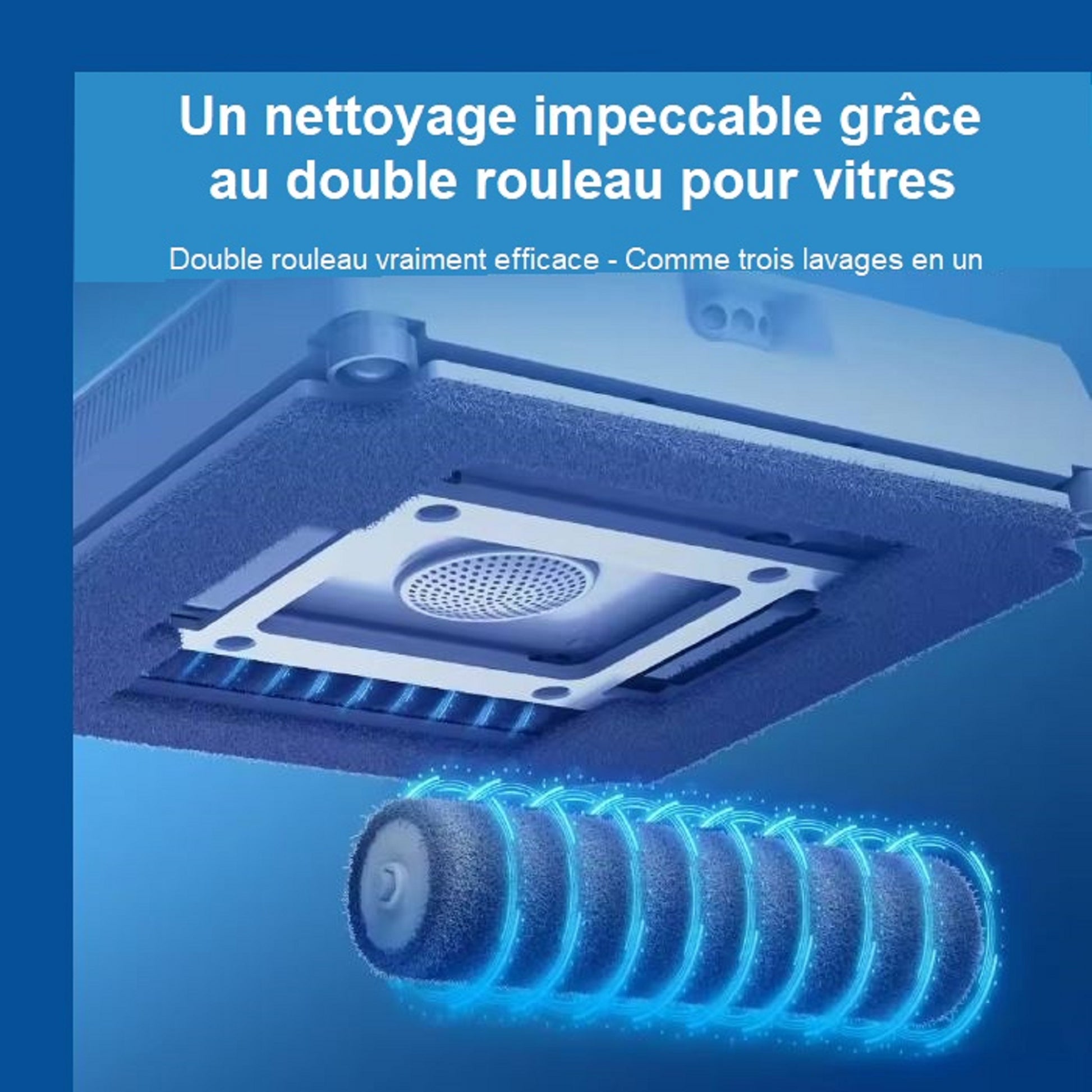 Robot Lave-Vitre EDC300 - Aspiration Puissante & Double Rouleau