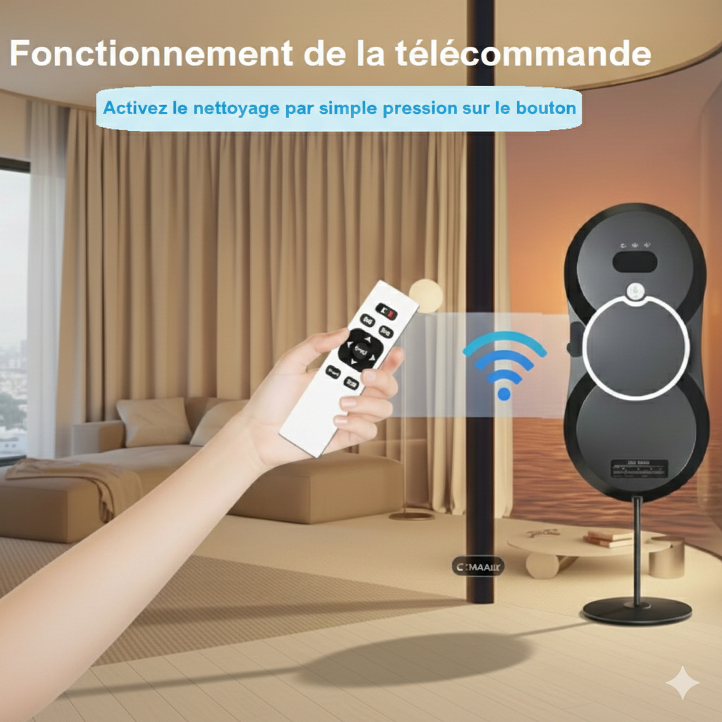 Robot Lave-vitre RLV-10 - Fonctionnement de la télécommande