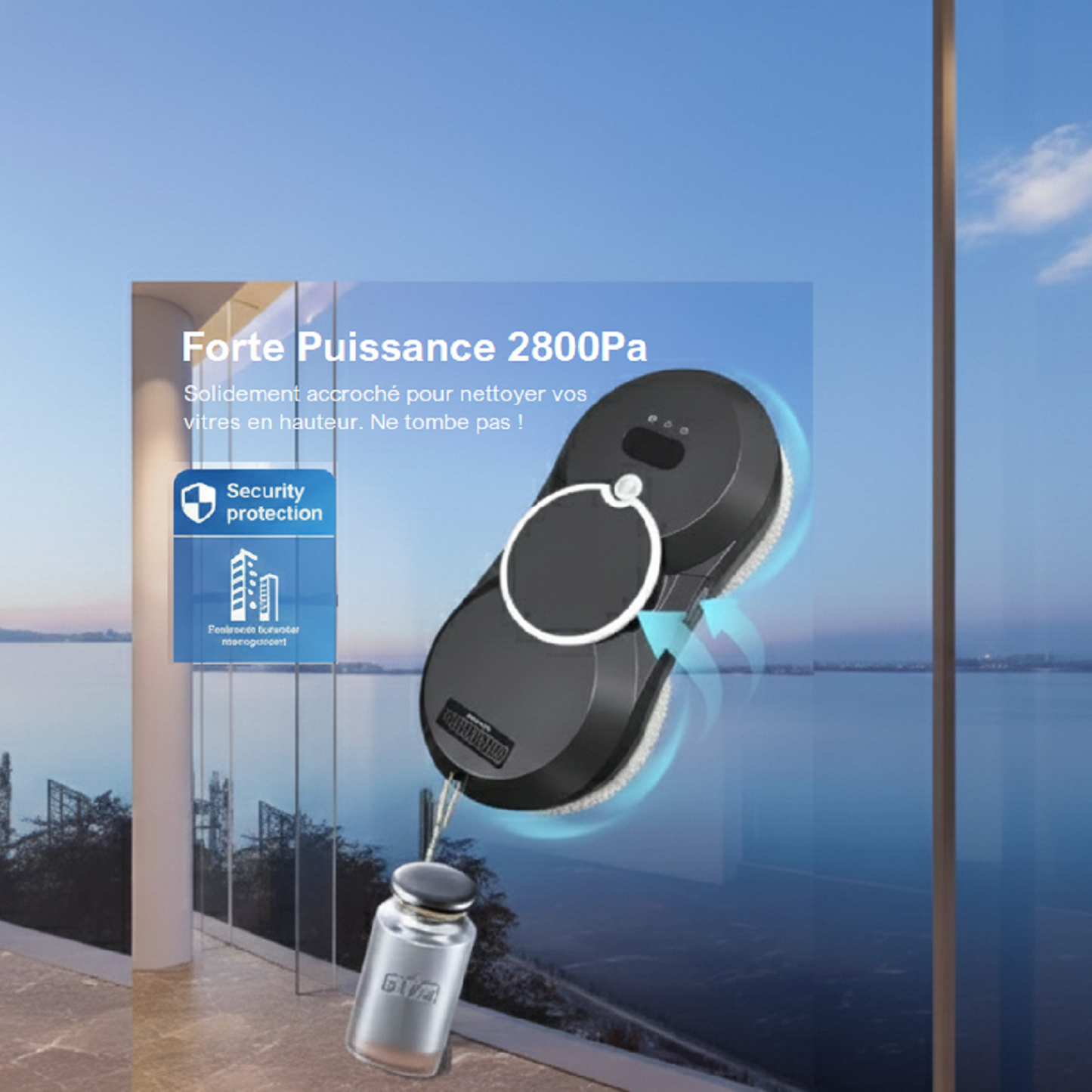 Robot Lave-vitre RLV-10 - Forte puissance de 2800Pa