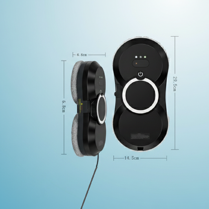 Robot Lave-vitre RLV-10 - Dimensions de l'appareil face et profil.
