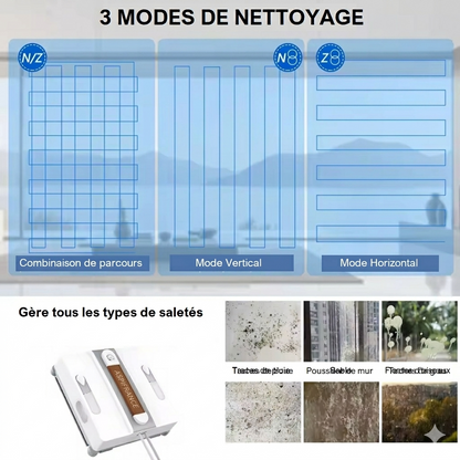 Robot lave-vitre AMG-10 - explication des 3 modes de nettoyage | Aspi-France