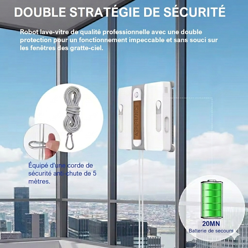 Robot lave-vitre AMG-10 - anti chute | Aspi-France
