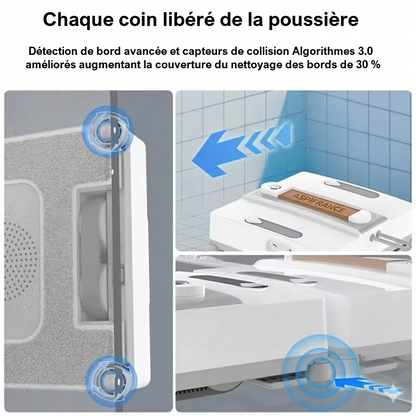 Robot lave-vitre AMG-10 - vue des capteurs de vide | Aspi-France