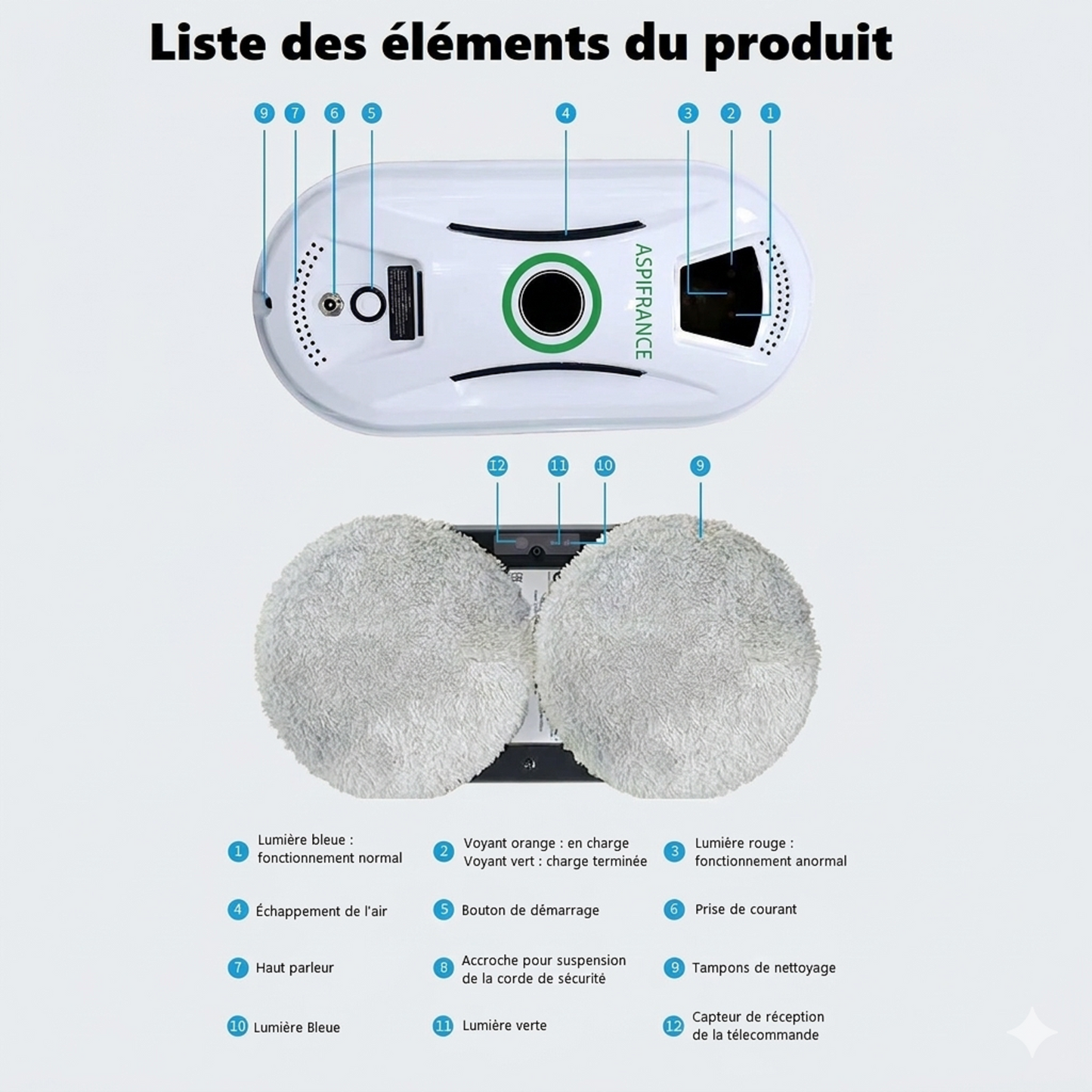 Robot lave-vitre RAL-05 sur vitre - nettoyage automatique | Aspi-France