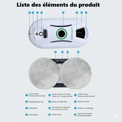 Robot lave-vitre RAL-05 sur vitre - nettoyage automatique | Aspi-France