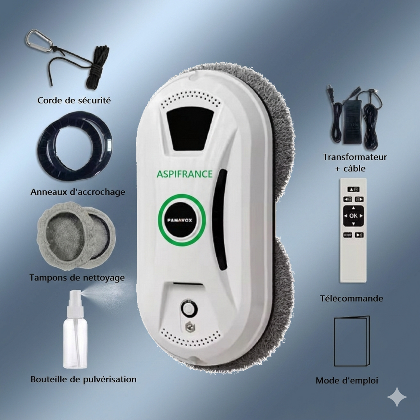 Robot lave-vitre RAL-05 sur vitre - nettoyage automatique | Aspi-France