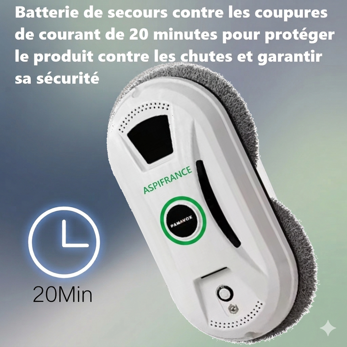 Robot lave-vitre RAL-05 aspiration 5600Pa - vue de face | Aspi-France